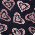 Велюр набивной розовые сердечки Love