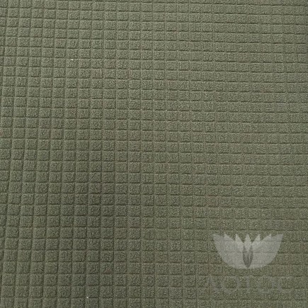 Флис со спандексом с перфорацией квадрат 0,5*0,5, цвет хаки - 1