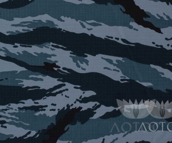Твил Рип-стоп (Rip-Stop), принт голубой камыш