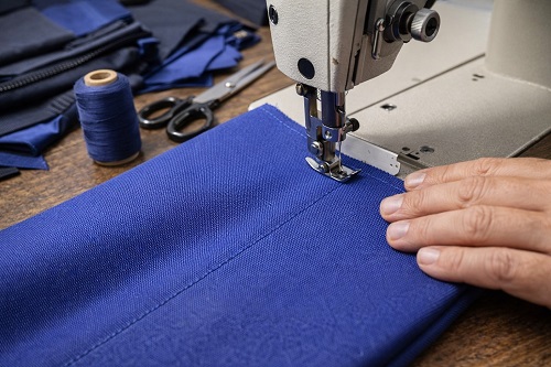 На фото: шитье Оксфорд 210D на обычных промышленных машинах